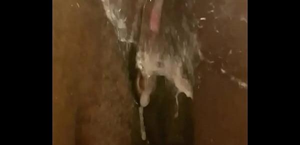  BBW Push out after creampie messy load